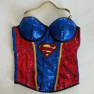 SUPERGIRL/SUPERMAN SPARKLY SEQUIN CORSET SIZE S/M